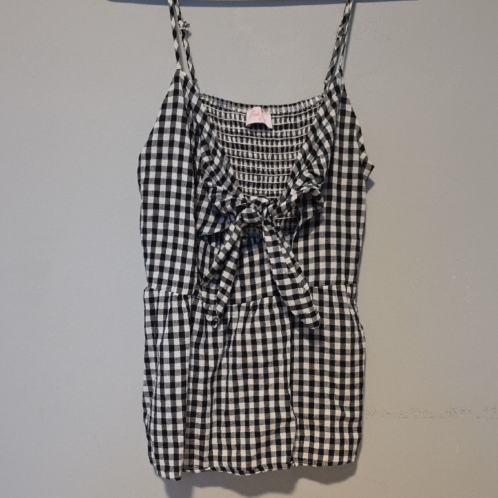 Black and White Gingham Top
